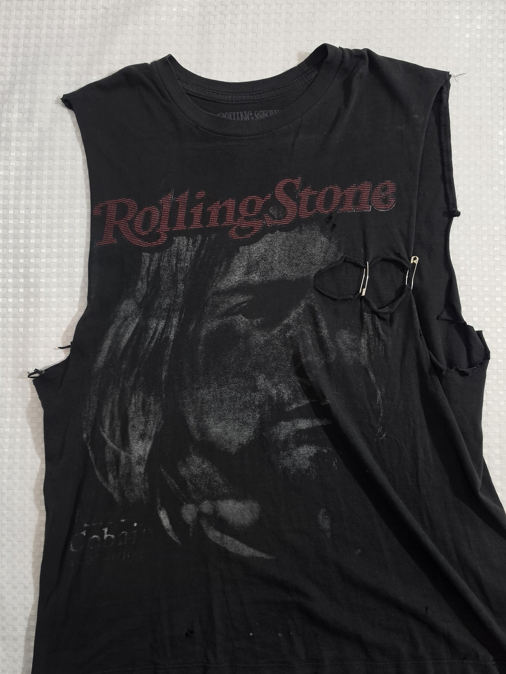 Thrashed Kurt Cobain Rolling Stone Shirt Mens M Distressed Nirvana Grunge Tank